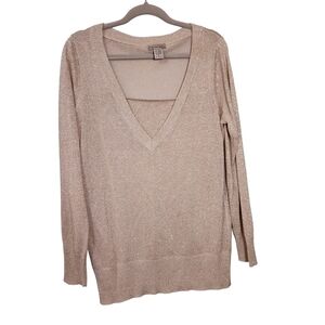 Art and Soul gold sweater holiday sweater ladies size medium